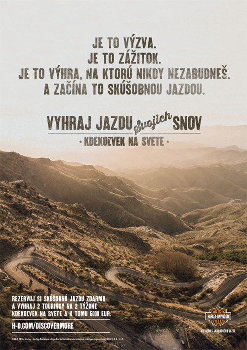 Motorky Harley-Davidson testovacie jazdy